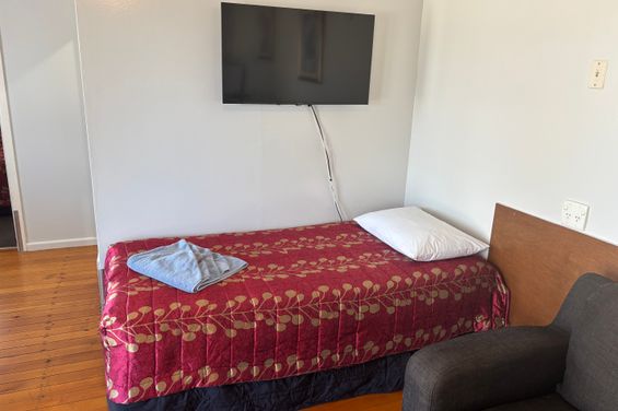 Single bed and tv